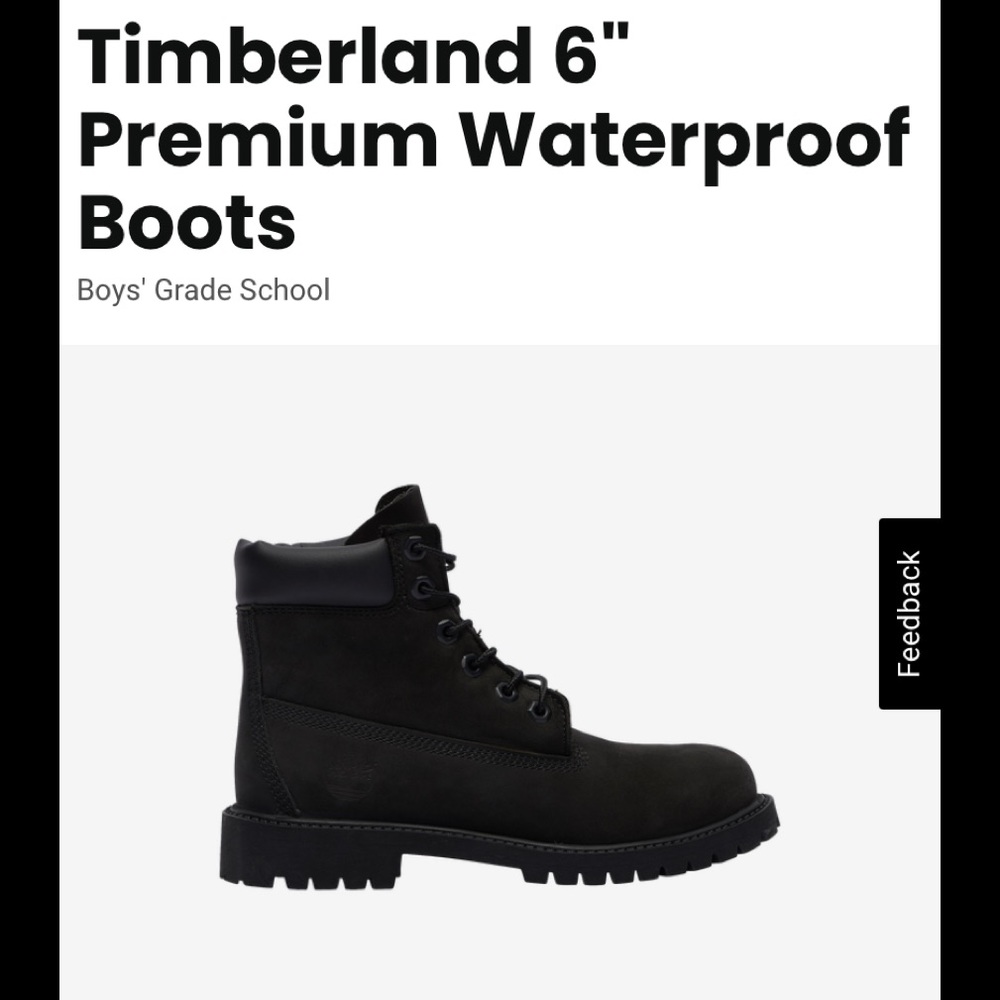 Timberland Boys Black Boots